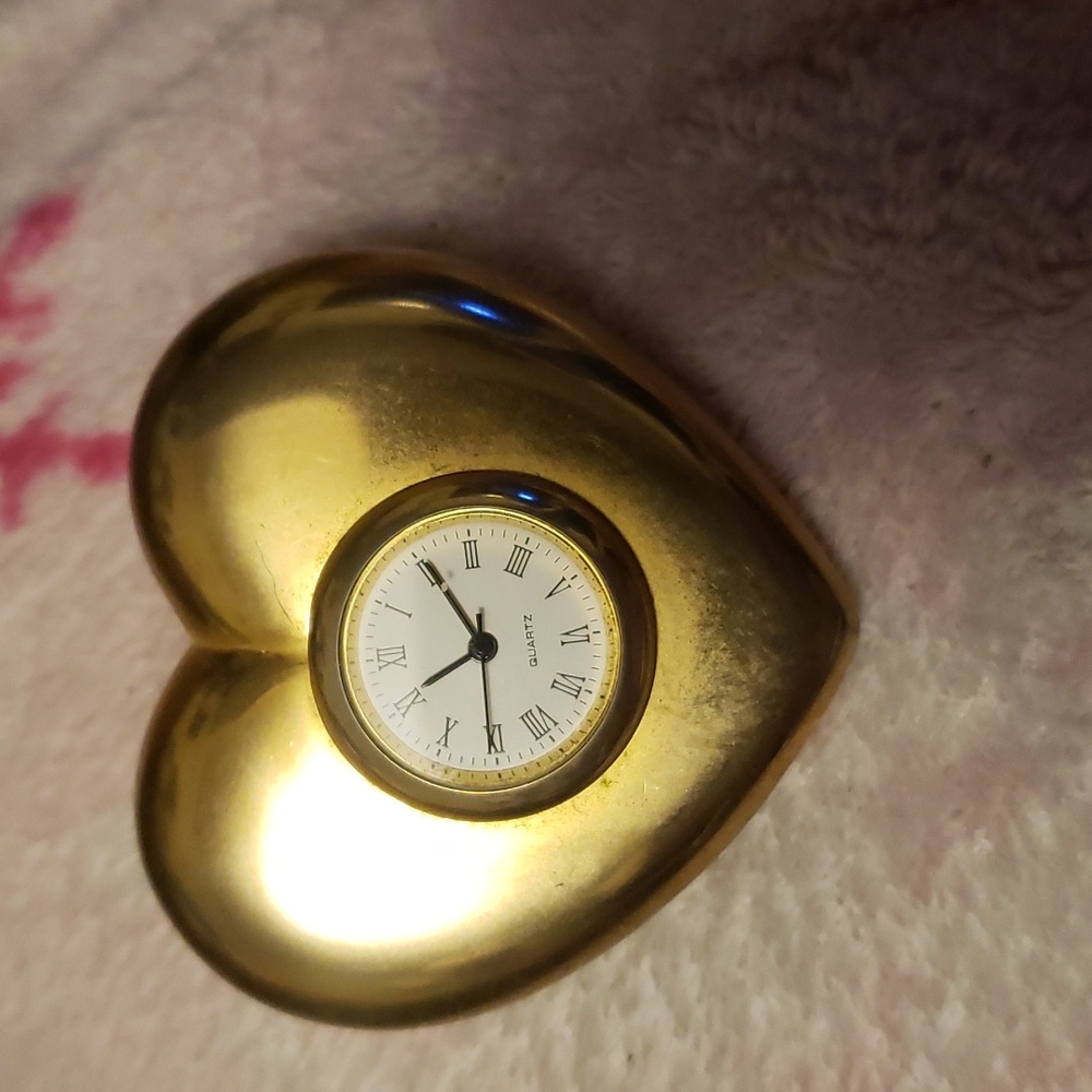 Heavy vintage brass clock